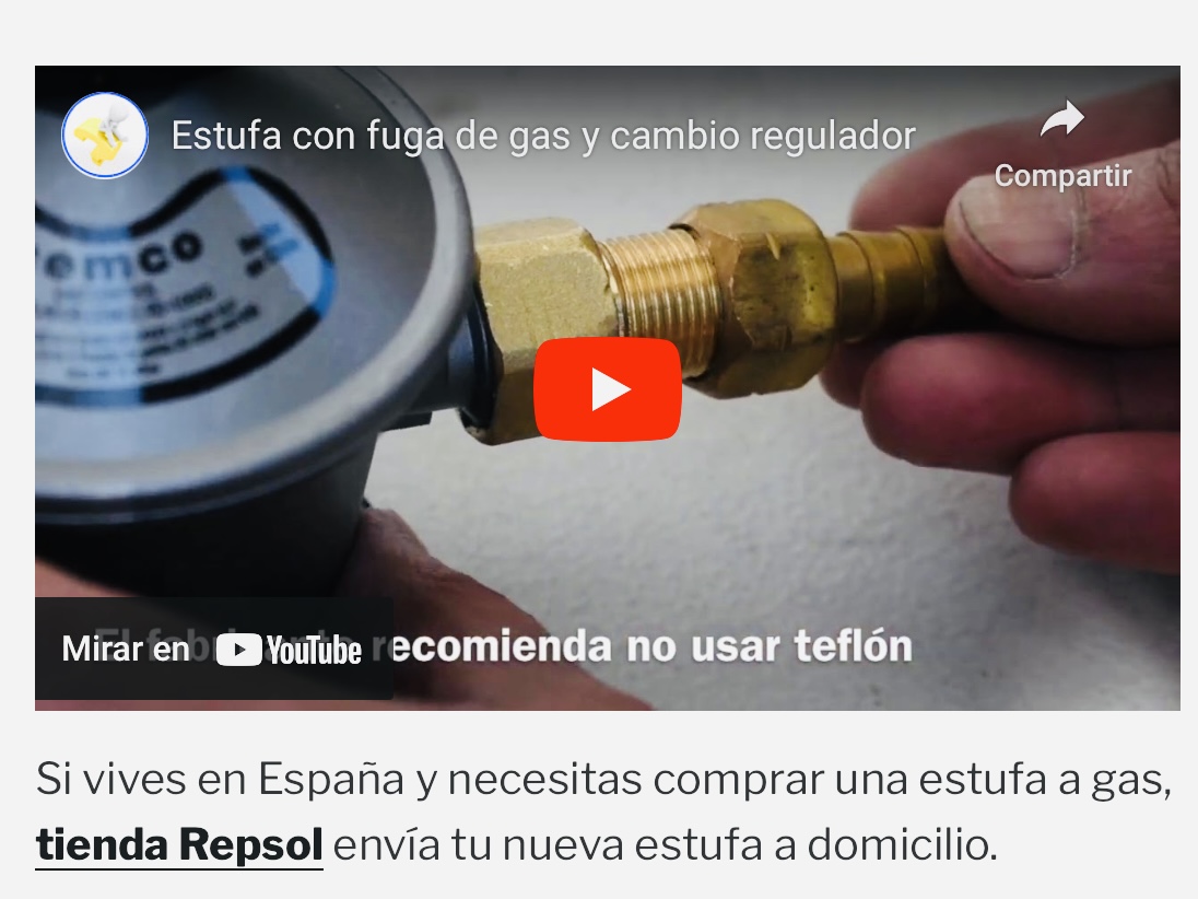 Fuga de gas en estufa o calentador a gas